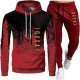 Men's Hooded Sweatshirt Drawstring Sportswear Two Piece Outfit Set