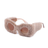 Women Plush Winter Cat Eye Sunglasses