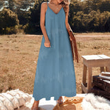 Airforce Blue Horizon Sling Ankle Long Dress