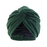 Women Double Layer Satin Lining Stretch Cross Ruffle Hat