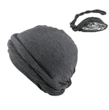Double Layer Headband Satin Lining Pigtail Hat