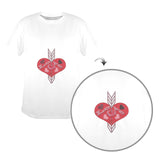 Arrow Through Love Hearts Women's T-Shirt Made in USA