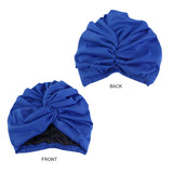 Women Double Layer Satin Lining Stretch Cross Ruffle Hat