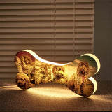 Personalized Bone Night Light with 5 Photos, Warm LED, USB Powered