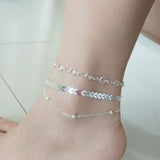 Women's Crystal Like Anklet Bracelet 3 Pcs/Set