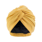 Women Double Layer Satin Lining Stretch Cross Ruffle Hat