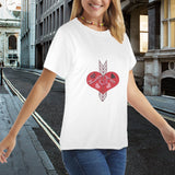 Arrow Through Love Hearts Women's T-Shirt Made in USA