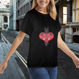 Arrow Through Love Hearts Women's T-Shirt Made in USA