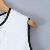Women's Round Neck Sleeveless Contrasting Edge Bow Short Dress