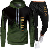 Men's Hooded Sweatshirt Drawstring Sportswear Two Piece Outfit Set