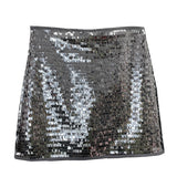 Women Glitter High Waist Slimming A-line Short Skirt
