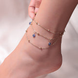 Minimalist Bobo Pearl Eye Pendant Ankle Bracelet