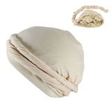 Double Layer Headband Satin Lining Pigtail Hat