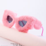 Women Plush Winter Cat Eye Sunglasses