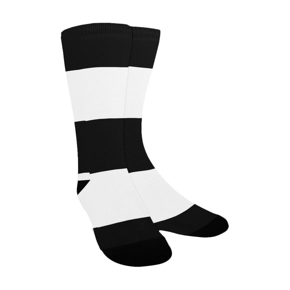 Black White Stripes Custom Socks for Women