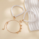 Starfish Soft Ceramic Multi-Layer Alloy Copper Chain Ankle Bracelets