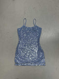 Women's Sequined Style Short Fitted Strapless Dress