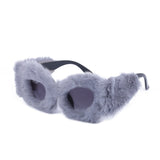 Women Plush Winter Cat Eye Sunglasses