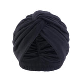 Women Double Layer Satin Lining Stretch Cross Ruffle Hat