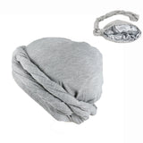 Double Layer Headband Satin Lining Pigtail Hat
