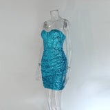 Women's Elegant Sequined Corset Slim Fit Bodycon Dress
