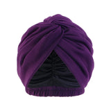 Women Double Layer Satin Lining Stretch Cross Ruffle Hat