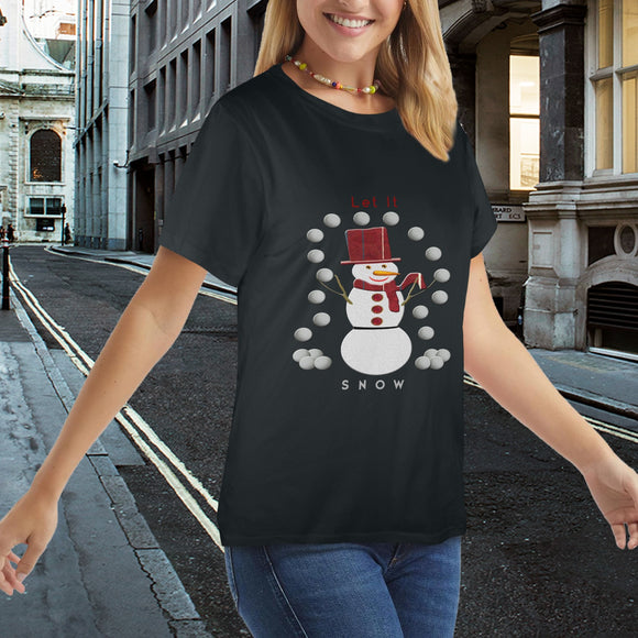 Alto Cheerful Snowman Women's T-Shirt Made in USA