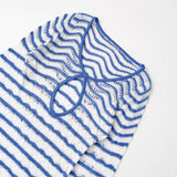 Women's Versatile Slim Fit Striped Hollow Dress