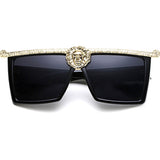 Steampunk Gold Lion Head Oversized Hipster Gothic Sunglasses