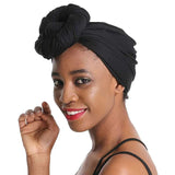 Double Layer Headband Satin Lining Pigtail Hat