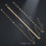 Women's Crystal Like Anklet Bracelet 3 Pcs/Set