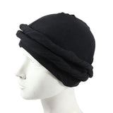 Double Layer Headband Satin Lining Pigtail Hat