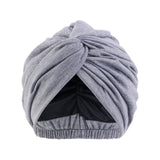 Women Double Layer Satin Lining Stretch Cross Ruffle Hat
