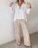 Women's Printed Loose Fitting Two-Piece Set