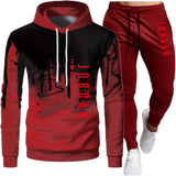 Men's Hooded Sweatshirt Drawstring Sportswear Two Piece Outfit Set
