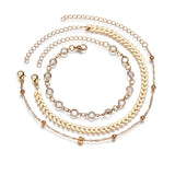 Women's Crystal Like Anklet Bracelet 3 Pcs/Set