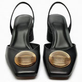 Women's Chunky Metal Sequins High Heel Pumps