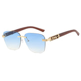 Wooden Leopard Decorative New Retro Frameless Sunglasses