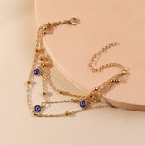 Minimalist Bobo Pearl Eye Pendant Ankle Bracelet
