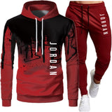 Men's Hooded Sweatshirt Drawstring Sportswear Two Piece Outfit Set