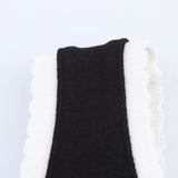 Women Black White Stripe V-neck Sleeveless Contrasting Camisole Dress