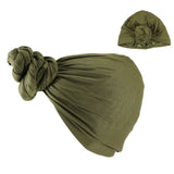 Double Layer Headband Satin Lining Pigtail Hat