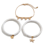 Starfish Soft Ceramic Multi-Layer Alloy Copper Chain Ankle Bracelets