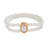 Double-Layer High-End Personalized Bead Imitation Pearl Ankle Bracelet