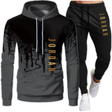 Men's Hooded Sweatshirt Drawstring Sportswear Two Piece Outfit Set