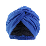Women Double Layer Satin Lining Stretch Cross Ruffle Hat