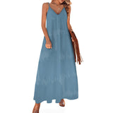 Airforce Blue Horizon Sling Ankle Long Dress