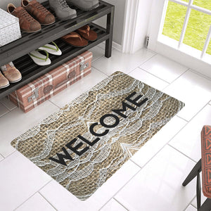 Arrow Town Burlap Doormat 30"x18"(Rubber)(Made In USA)