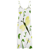 Olivine Dell Dragonflies Sling Ankle Long Dress