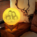 Custom photo lunar lamp, personalized family image, perfect gift for home decor and Christmas